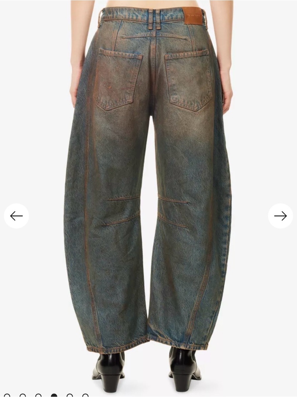 Free People Good Luck Mid-Rise Barrel-Leg Denim Jeans Lost In the Dessert 27 NWT - Picture 3 of 7